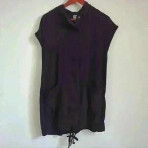 UNIQ |  Dark Navy Blue Hoodie Sleeveless Utility Lightweight Vest Size S…